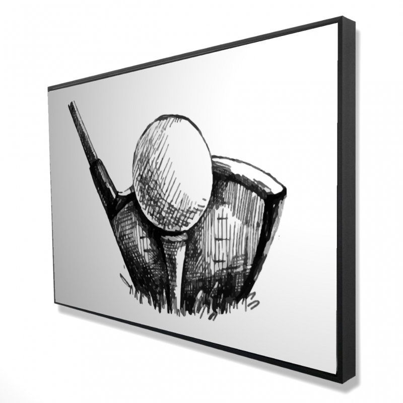 Toile de balle de golf noir et blanc | Décoration intérieure - Art sportif