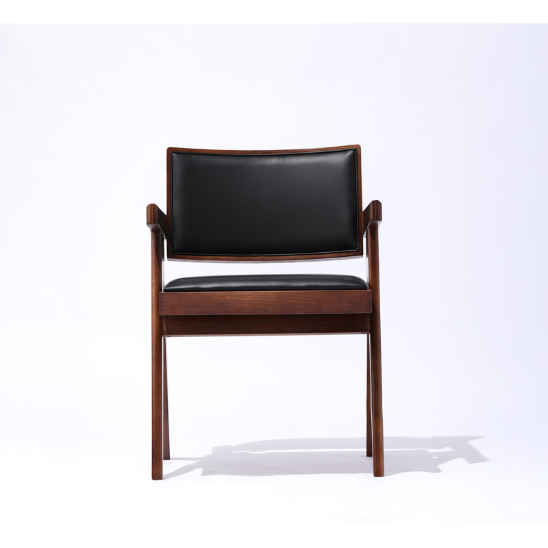 Pierre J. Arm Full UPH, Black Faux Leather