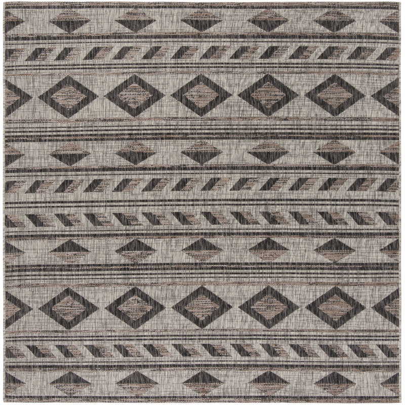 Amarien Performance Geometric Indoor/Outdoor Area Rug, Square 4'