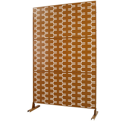 Outdoor & Indoor Metal Privacy Screen 76" H48" W - For Patio, Deck, Balcony. Rust Fade . Elegant Design. Easy Assembly Instructions