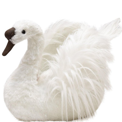 Décoration de Noël 9 po cygne blanc scintillant