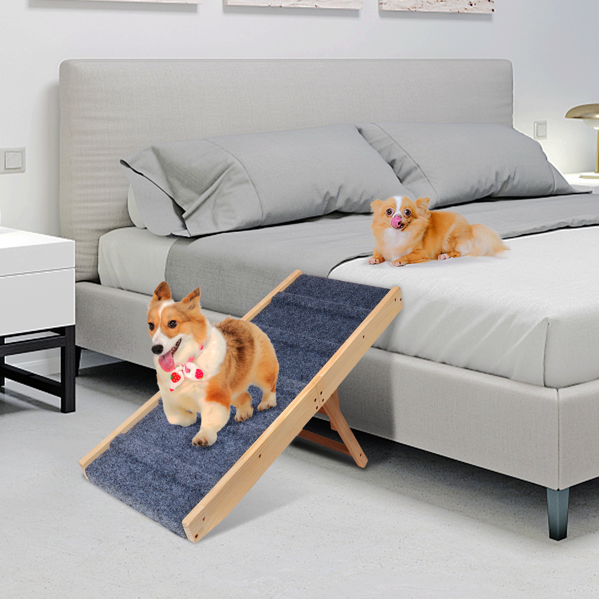 Dog bed outlet ramp adjustable