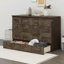 Armoire lit ferme Farmhouse avec station de charge et grand tiroir de rangement-107443617
