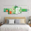 Ensemble de 5 panneaux d'art mural sur toile «Rainforest» pour décoration de salon, de chambre à coucher ou de bureau 