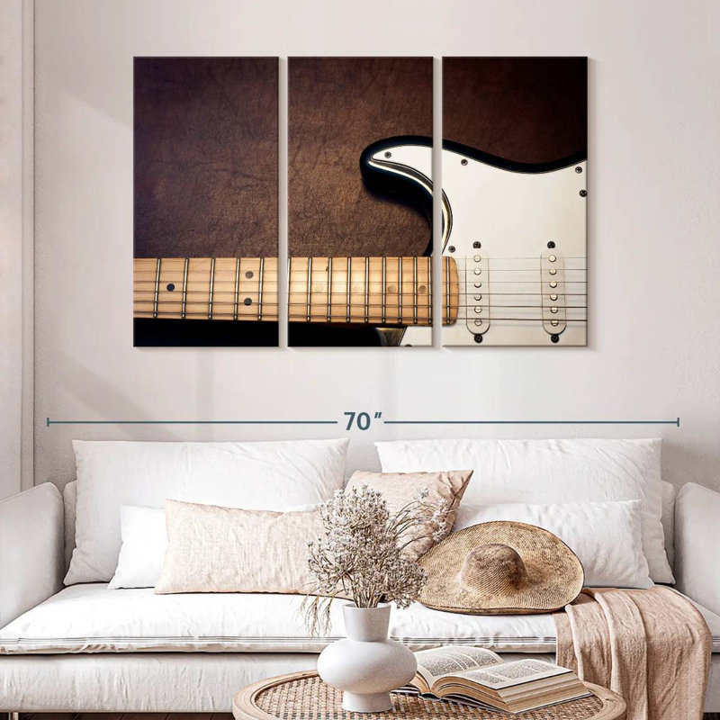 Guitare électrique blanche Abarca, H 32 po x l 50 po