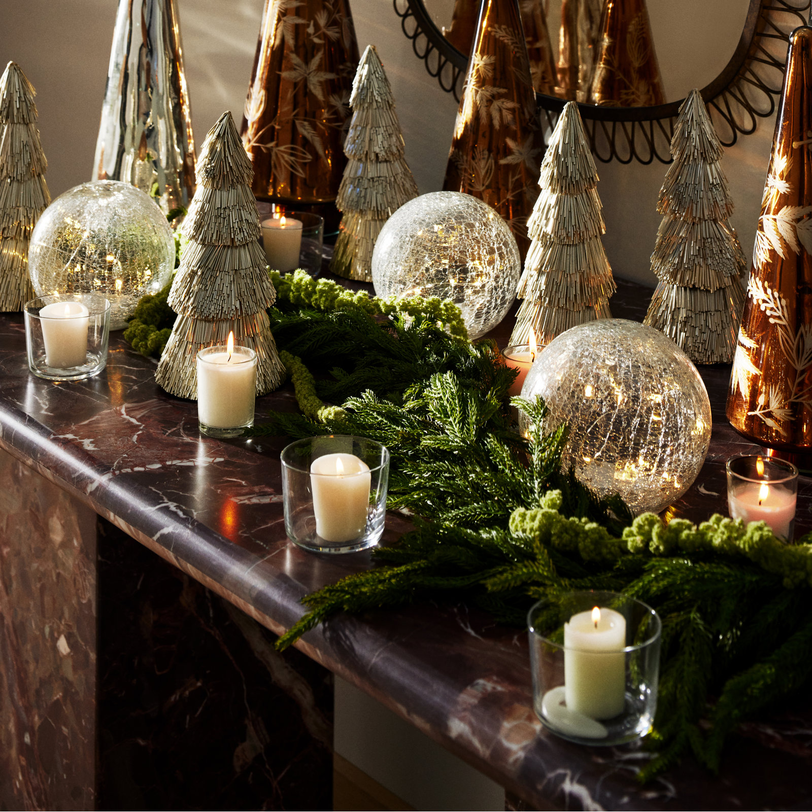2-Piece 4" Christmas Garland