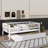 Rustic Wooden Daybed With Underbed Trundle And Protective Fence-Style Guardrails-541746109