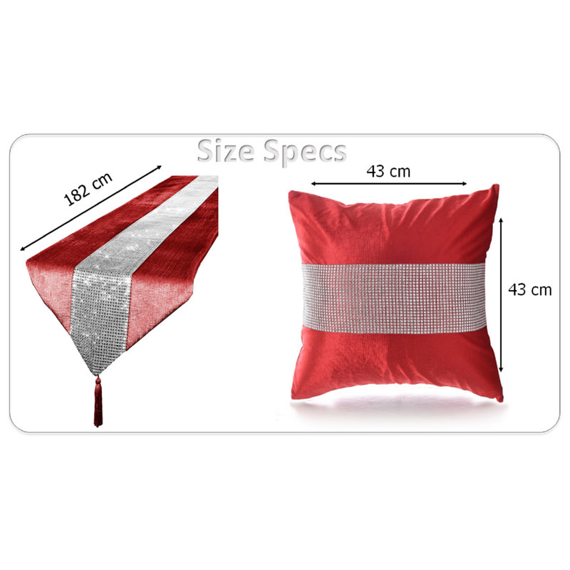 Alsen 100% Polyester Bed Runner, Red