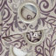 Rideaux obscurcissant à motif de médaillon rétro pour chambre à coucher, mauve rétro sur fond gris-2012581141-2012581138