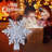 Christmas Tree Topper Lighted With 6 Projection Modes, 9.6” Hollowed Snowflake Tree Topper With Silver Spangles Plug In For Indoor Home Xmas New Year Party Holiday Night Tree Decor