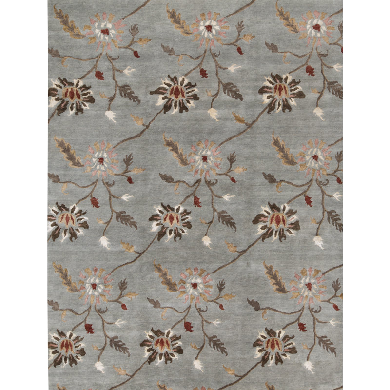 Tapis bleu clair noué à la main de haute qualité