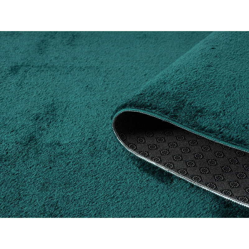 Taeler Washable Modern Living Room Rug Polyester Plain Indoor Area Rug with Low Pile - Anti-Slip Felt Backing SuperSoft Carpet Bedroom-Hallway, Emerald