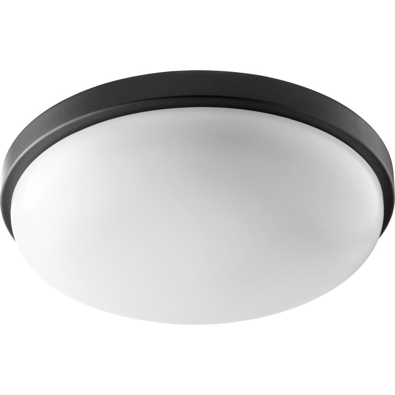 Support de plafond 1 lumière Darleen, H 3,75 po x l 14,5 po x P 14,5 po, Noir