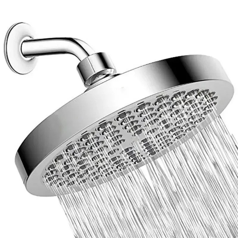 Ensemble de 2 pommes de douche chromées à haute pression de 6 pouces, pomme de douche à plateau fixe entièrement argentée pour salle de bain