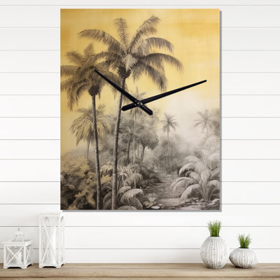 Vintage Palm Paradise II - Tropical Vintage Wall Clock