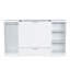 Lit simple en blanc avec tablettes et garde-robe - option de conception stable et fonctionnelle compacte