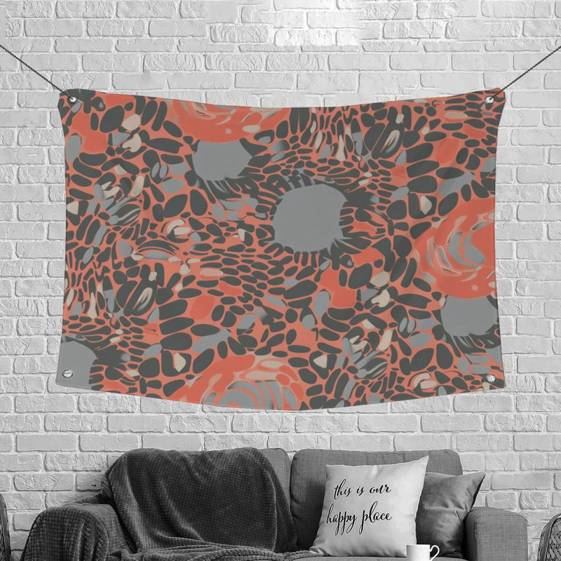 Tapisserie murale psychédélique - Art Wall_12495, H 88 po x l 104 po