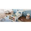 Lit simple bleu et blanc en forme de voiture, rangement pour les essentiels et plateforme basse, lit de construction, organisation de chambre à coucher avec tablettes, construction à niveau-1807438174