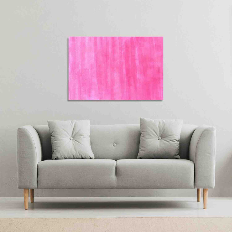 Pink Watercolour Strokes by Andrew Lee - Wrapped Canvas Print, 41cm H x 61cm W x 4cm D