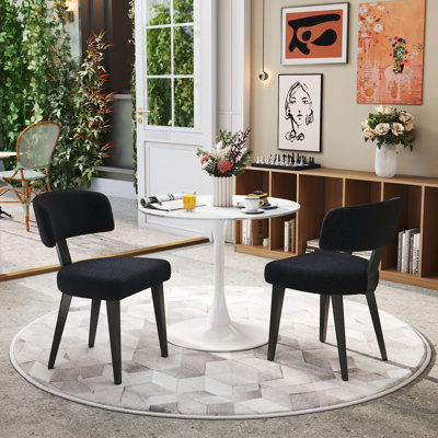 Ensemble de salle à manger Tulip, table à motif de marbre avec 2 ou 4 chaises modernes Boucle