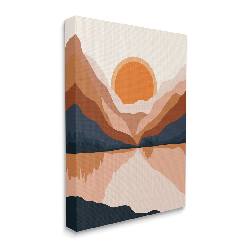 Lever de soleil orange vibrant, Toile tendue, H 48 po x l 36 po