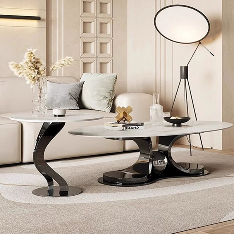 Table basse de luxe de style italien, H 14,96 po x L 27,56 po x l 51,18 po, Noir
