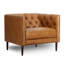 Woodford Genuine Leather Chesterfield Accent Chair