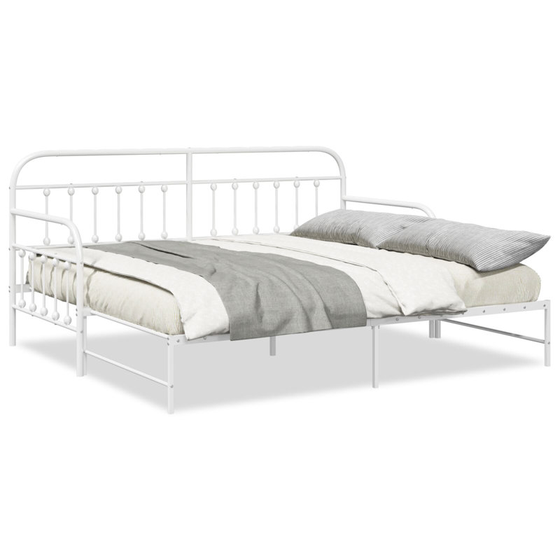 Beds & Bed Frames White Metal Durable Bed Frame, Single (3')