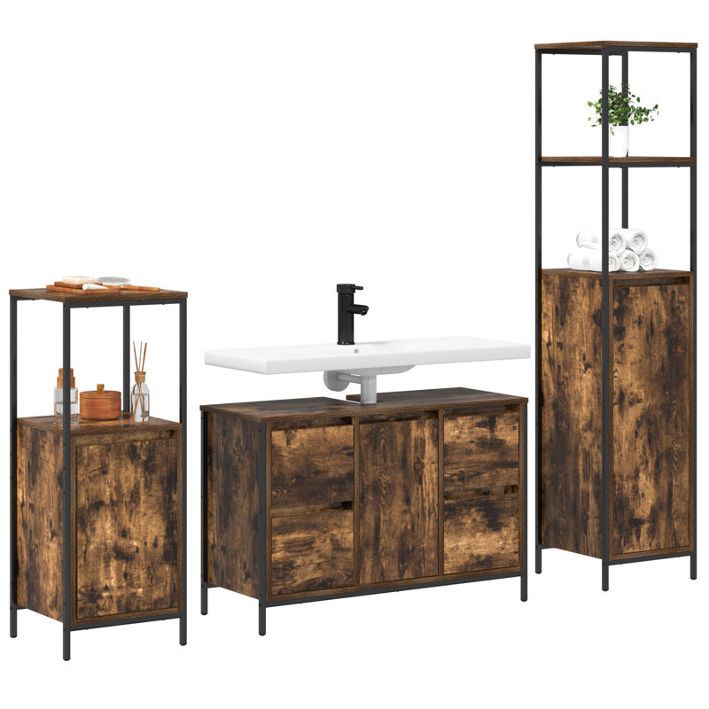 Bathroom Furniture Suite, Smoked Oak