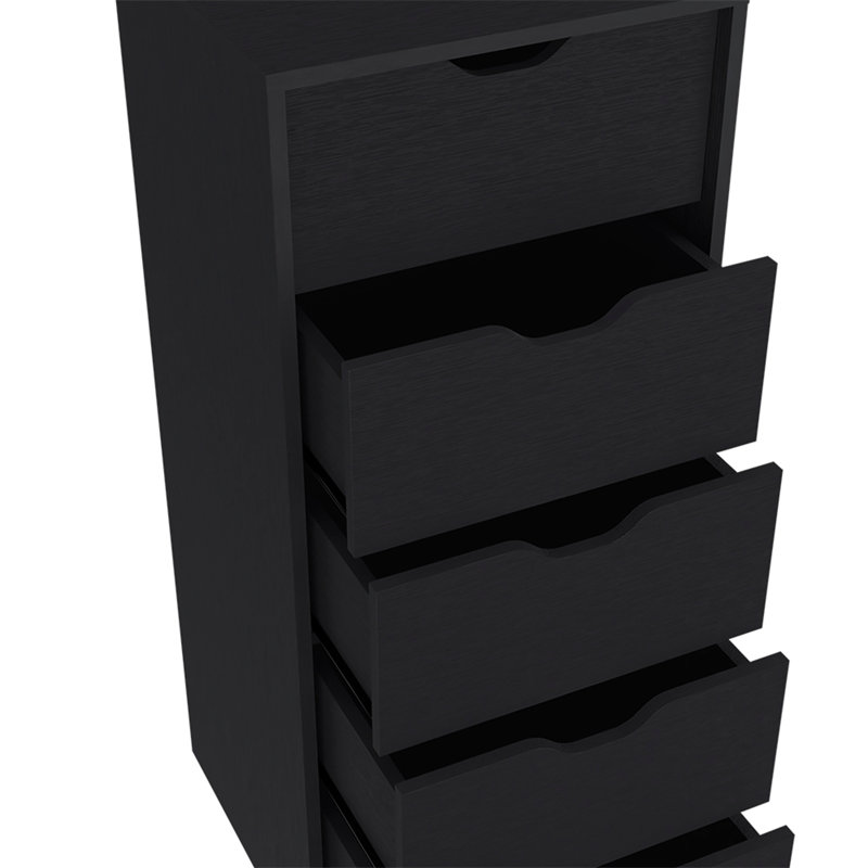 Dresser, Five Drawer Narrows, Black