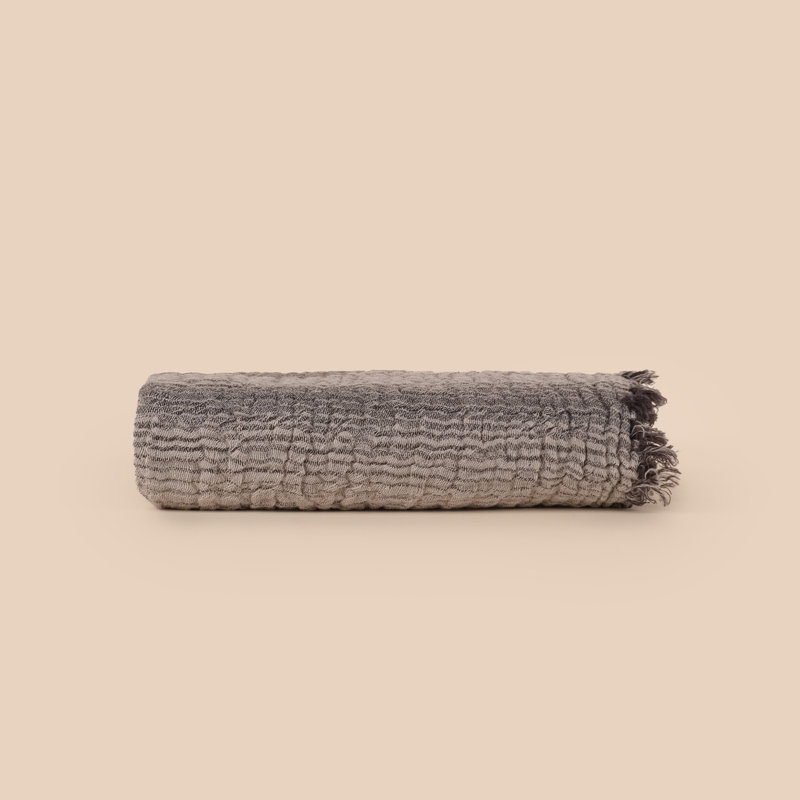Serviette de plage 100% coton Hanahan, Gris / anthracite