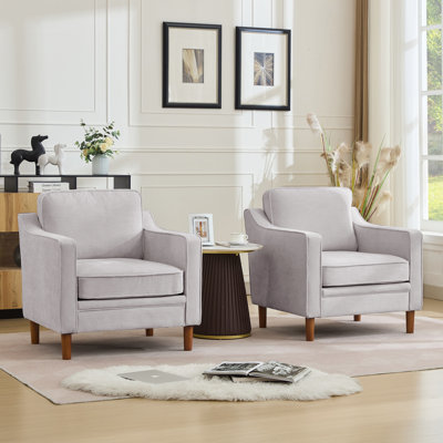 Azriah Upholstered Fabric Living Room Accent Chair(Set Of 2)