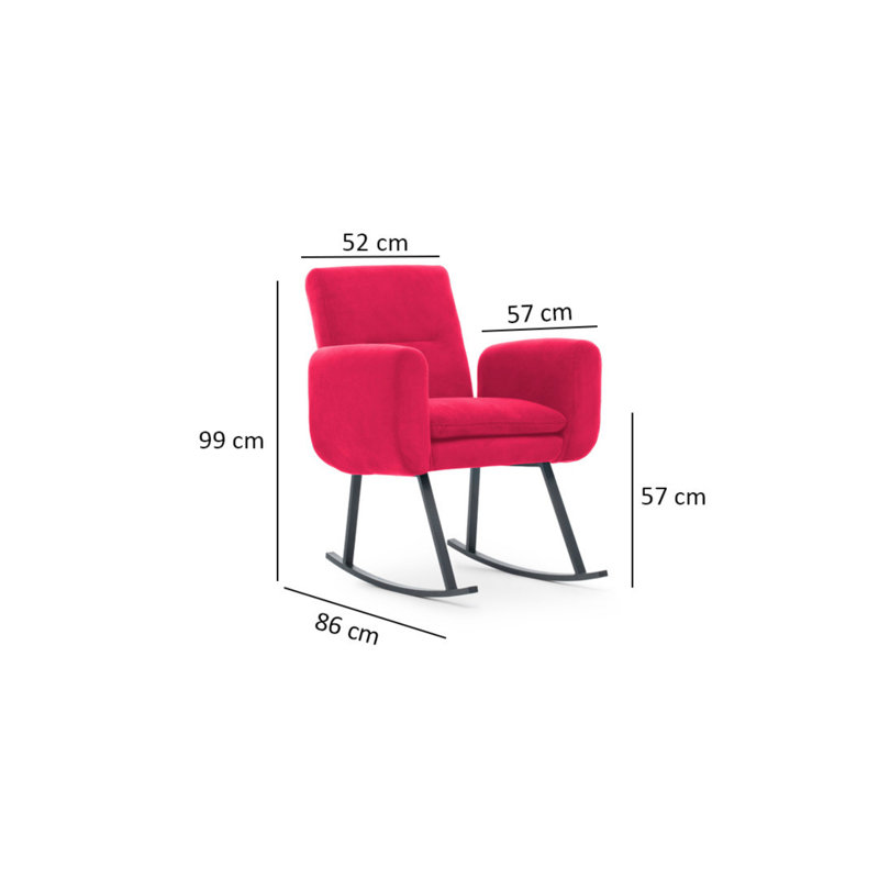 Chaise berçante Ebberta, Fuchsia