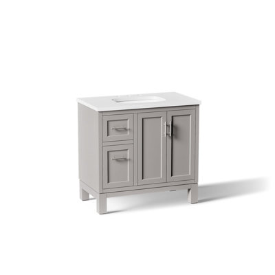 Ensemble de meuble-lavabo mural simple 47 po avec plateau en bois massif Quo