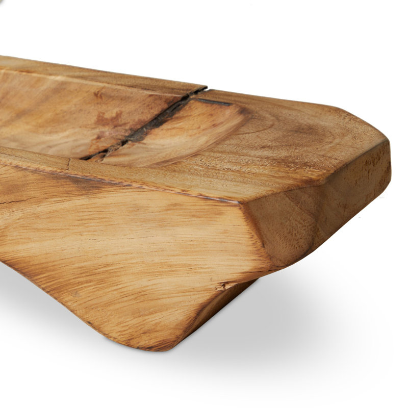 Silla Solid Wood Decorative Bowl, Burnt Reclaimed