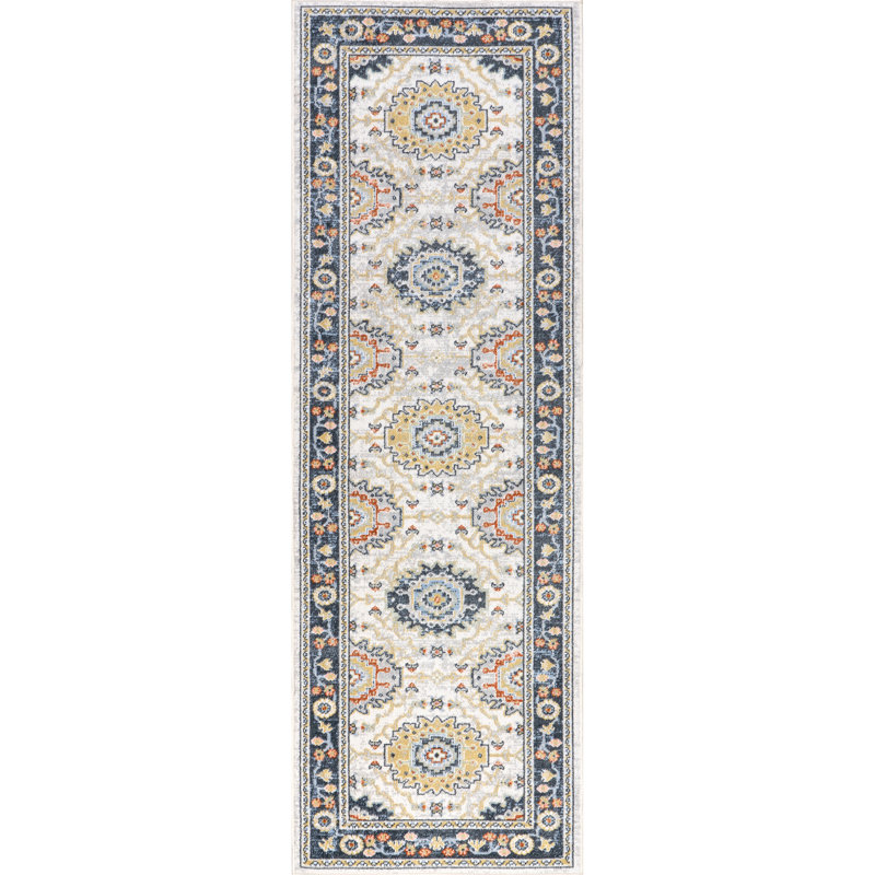 Bonia Traditional Medallion Machine Washable Area Rug, Runner 2'6" x 8'