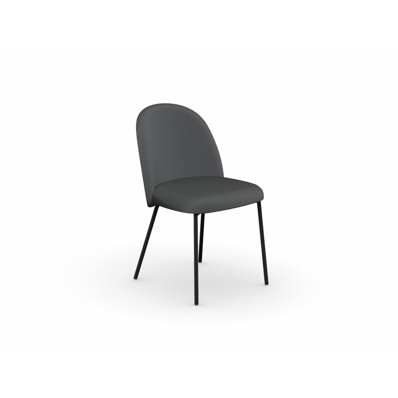 Chaise d'appoint rembourrée Tuka, Taupe, Noir mat