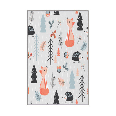 Tapis luxueux, 2,6 x 4,0 pi | 100% polyester, hauteur des poils de 0,4 po | Pois antibactérien et antidérapant en PVC | Lavable à la machine, impression numérique 3D | Parfait pour le salon et la chambre à coucher