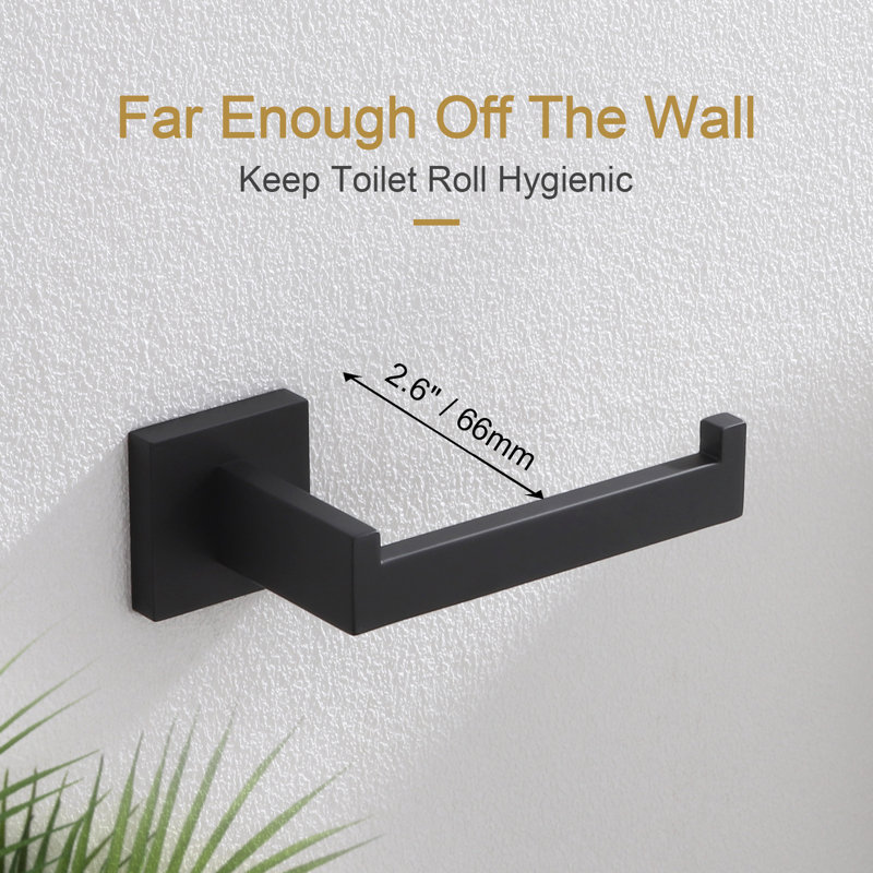 Bathroom Toilet Paper Holder Wall Mount, Matte Black