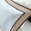 Édredon pour très grand lit 7 pièces - bleu avec coussins décoratifs et accents bruns taupe Literie lavable à la machine