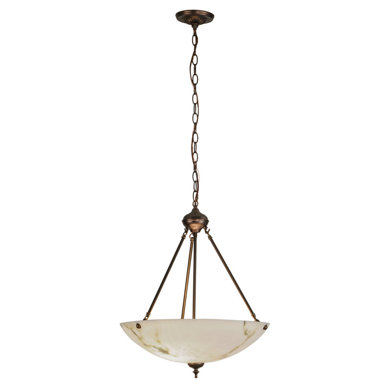 Luminaire bol suspendu unique à 2 lumières, Blanc