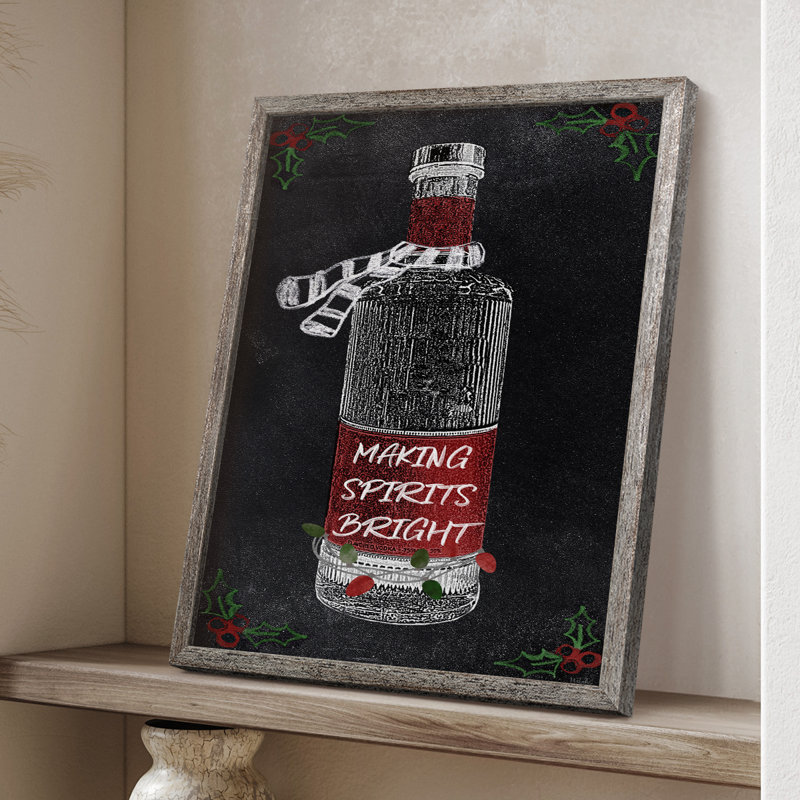 «Holiday Spirits II», reproduction encadrée - bois massif