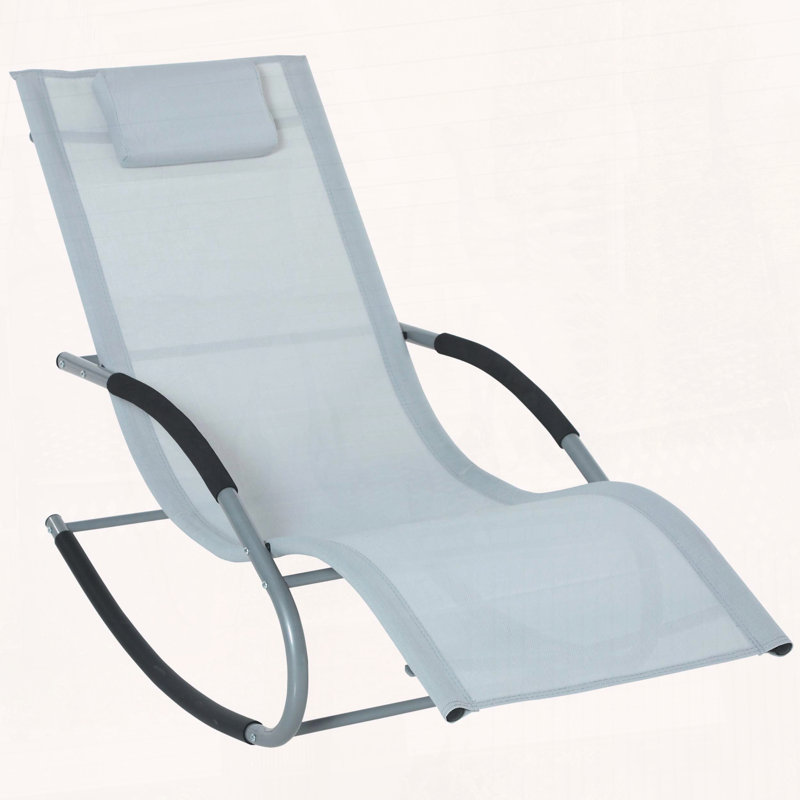 Chaise longue berçante avec coussin détachable Outsunny