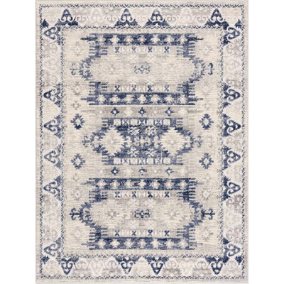 Bindin Oriental Navy Blue Area Rug