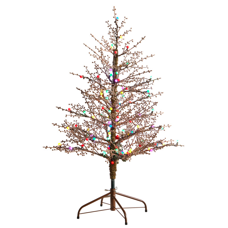 Lighted Artificial Christmas Tree, 4' H