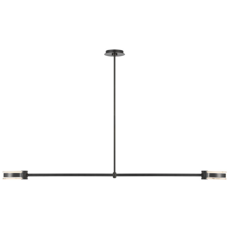 Kelly Wearstler Melange 63" Linear Pendant with Alabaster, Bronze