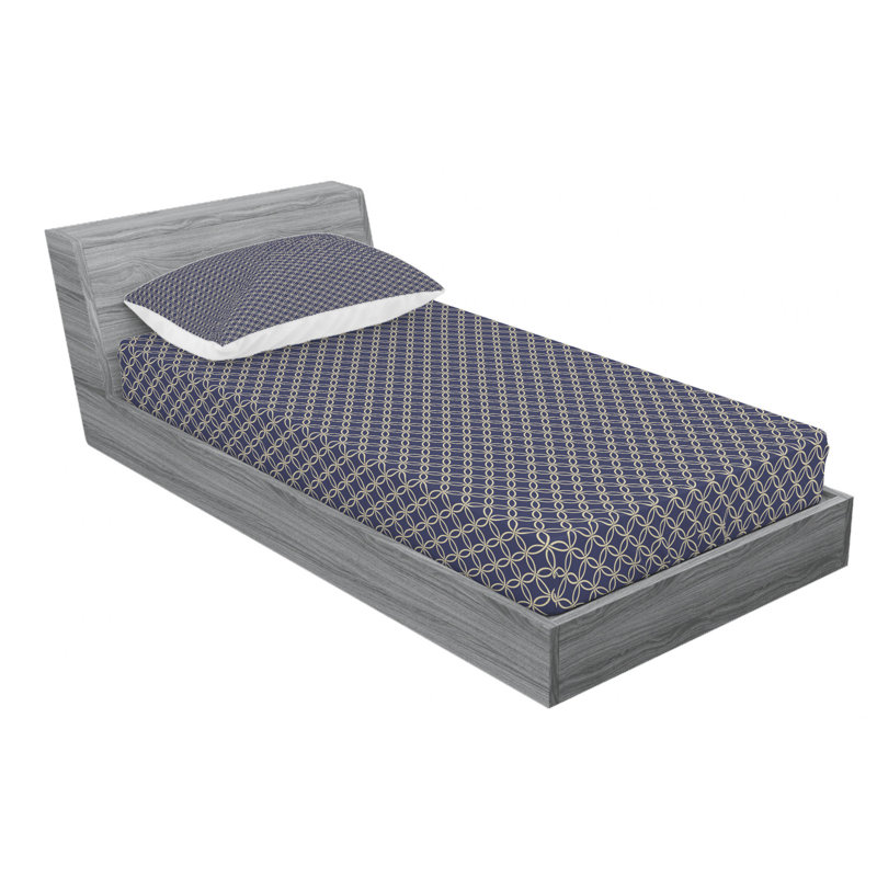 Microfiber Geometric Sheet Set, Twin Sheet Set + Fitted Sheet + 1 Pillowcase