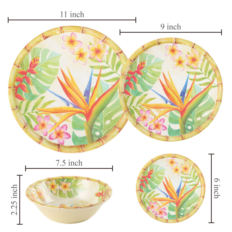 Dinnerware Set S16, Bird Of Paradise