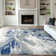 Tapis bleu abstrait Moises