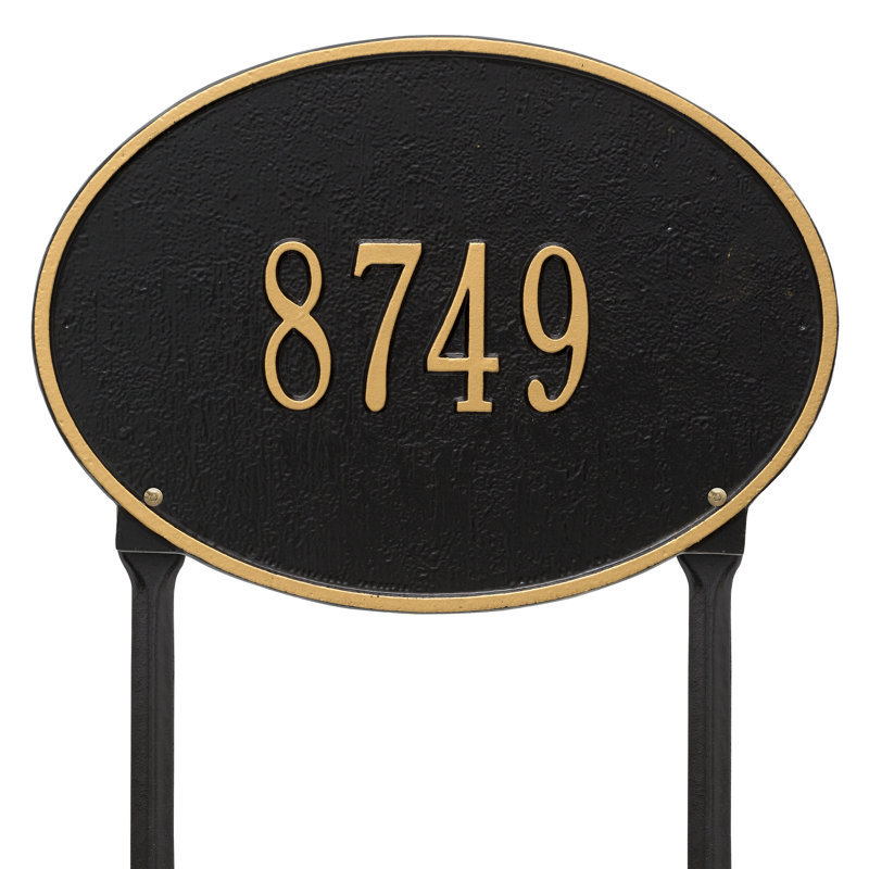 Plaque d'adresse sur 1 ligne Hawthorne, Oui, Noir et or